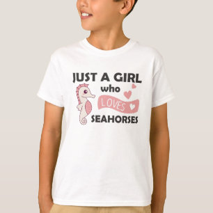 Camiseta Só Uma Menina Que Ama Um Cavalo-Marinho Doce