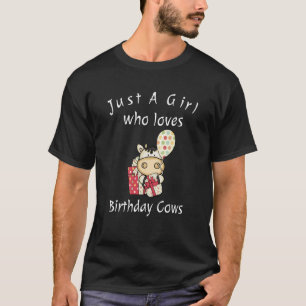 Camiseta Só Uma Menina Que Ama Vaca De Aniversário