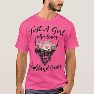 Camiseta Só Uma Menina Que Ama Vacas Do Planalto Meninas