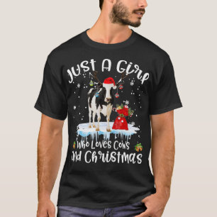 Camiseta Só Uma Menina Que Ama Vacas E Sueco Feio De Natal