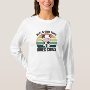 Camiseta Só Uma Menina Que Ama Vacas, Fazenda De Animais