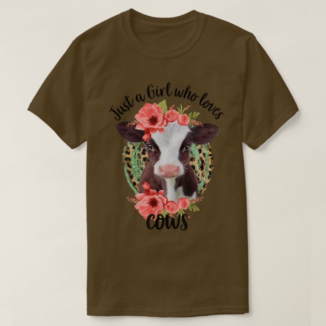 Camiseta Só Uma Menina Que Ama Vacas Fazendedora (Frente do Design)
