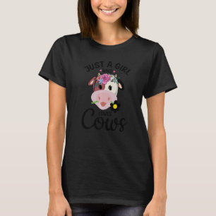 Camiseta Só Uma Menina Que Ama Vacas Pecuarista Fazenda Mul