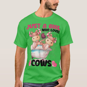 Camiseta Só Uma Menina Que Ama Vacas Presentes Para Fazenda