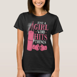 Camiseta Só Uma Menina Que Bate No Boxing Da Mulher