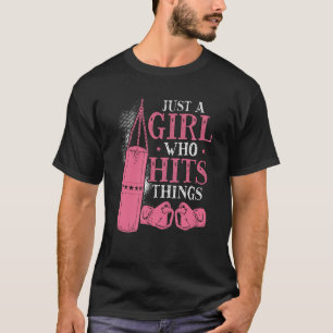 Camiseta Só Uma Menina Que Bate No Boxing Da Mulher