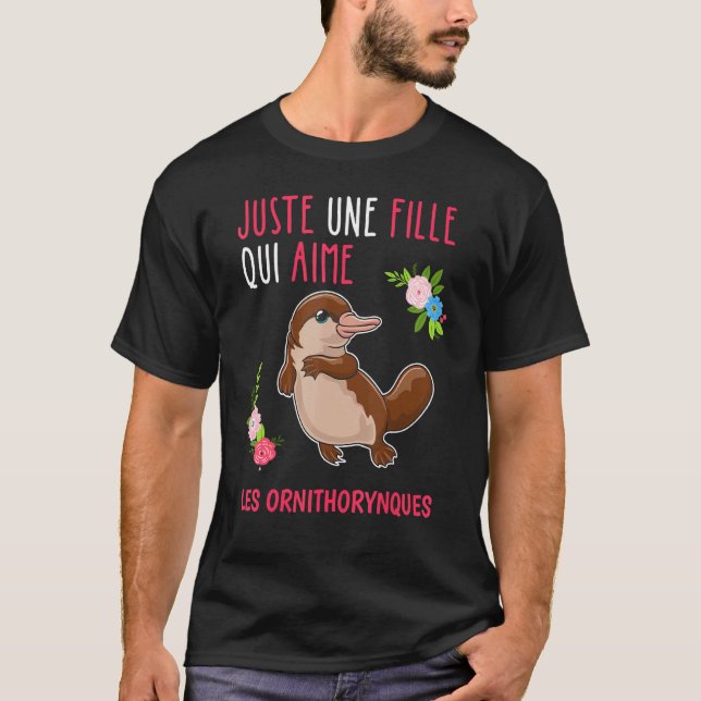 Camiseta Só Uma Menina Que Gosta De Ornithoryncs Cute (Frente)