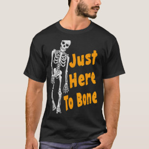 Camiseta Só Vim Para O Halloween Do Esqueleto Osso