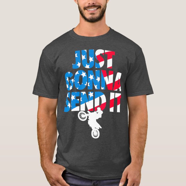 Camiseta Só vou enviar a bicicleta American Flag Dirt (Frente)