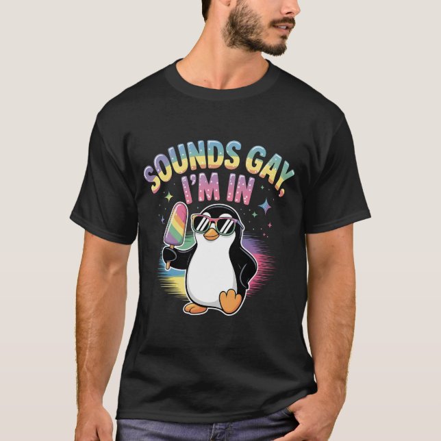 Camiseta Soa Gay, estou no Design do Mês do Orgulho - Pingu (Frente)