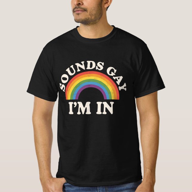 Camiseta Soa Gay, estou no Engraçado Orgulho LGBTQ Rainbow (Frente)