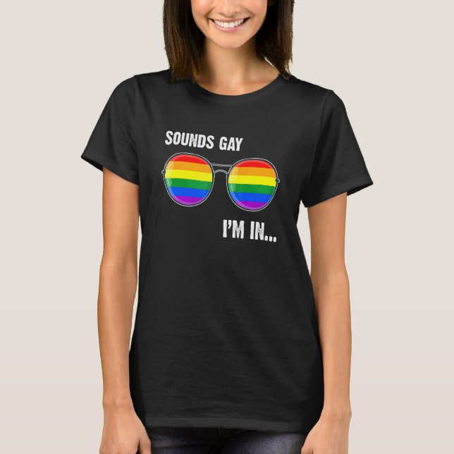 Camiseta Soa Gay Im No Arco-Íris Óculos De Sol Lgbt Garoto  (Frente)