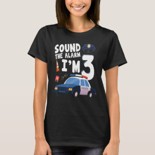 Camiseta Soa o alarme É meu aniversário de 3 anos de 3 anos