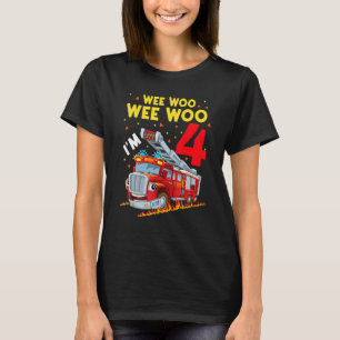 Camiseta Soa o alarme. Sou 4 Aniversário, Rapaz Fogo