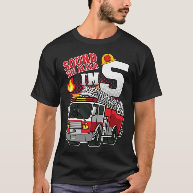 Camiseta Soa o alarme, sou 5 homens bombeiros (Frente)