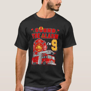 Camiseta Soa o alarme, sou o 9. º aniversário do bombeiro F