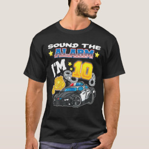 Camiseta Soa o alarme, tenho 10 policiais 10º aniversário