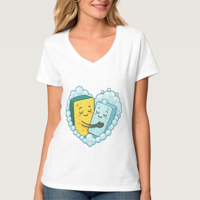 Camiseta Soapy Love - Sponge & Dish Soap (Frente)