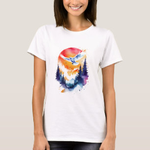 Camiseta Soar em um Sunset de Aquarela