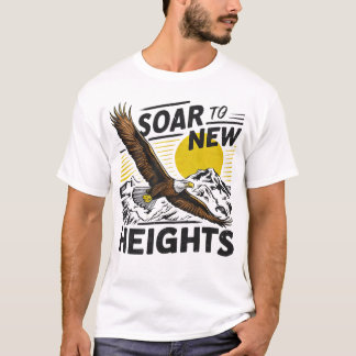 Camiseta Soar para Novas Alturas: Águia Inspiracional e Mon