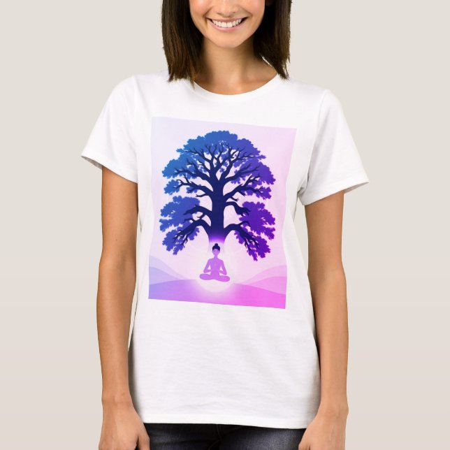 Camiseta Sob a árvore Bodhi - Meditative Enlightenment Sp. (Frente)