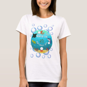 Camiseta Sob as bolhas de água das Mamães de Birthday Kid