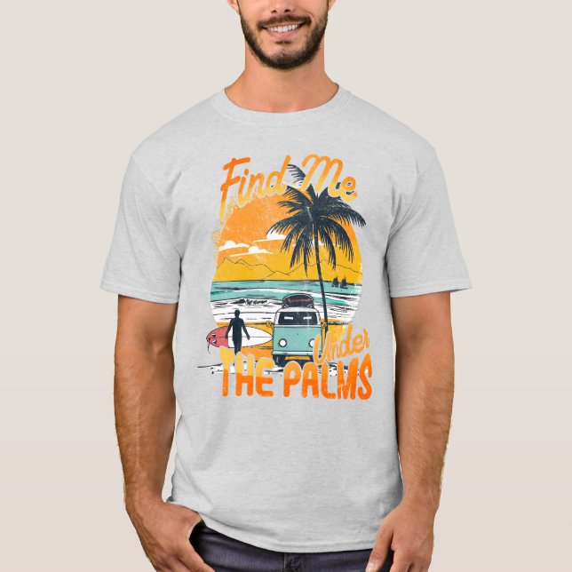 Camiseta Sob as Palms Retro Beach (Frente)