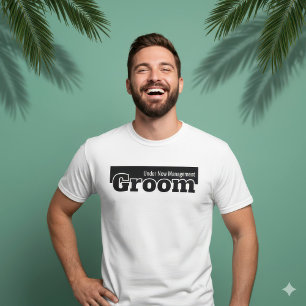 Camiseta Sob Nova Gestão Noivo Festa de Solteiro Humorístic