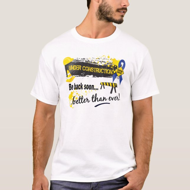 Camiseta Sob o cancer retal da construção (Frente)