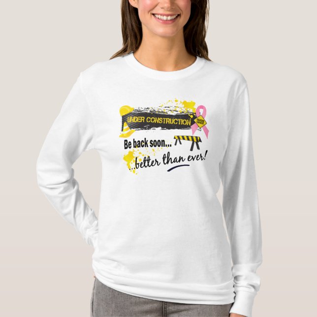 Camiseta Sob o cancro da mama da construção (Frente)