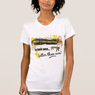 Camiseta Sob o cancro da mama da construção