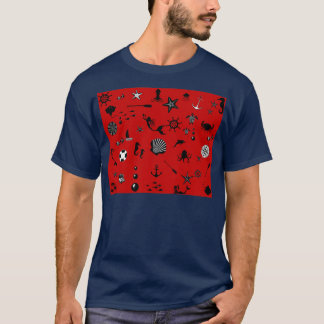 Camiseta Sob o mar em vermelho
