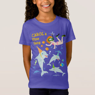 Camiseta Sob o mar golfinhos e Festa de aniversário de meni