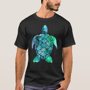 Camiseta Sob o Mar Tartaruga Azul Oceânica Tartaruga Maríti