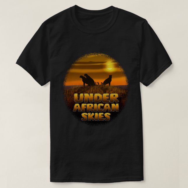 Camiseta Sob os Céus Africanos | Safari de Pôr do Sol Chita (Frente do Design)