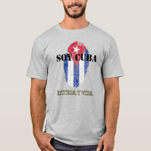 Camiseta Sobe Cuba Sou Cuba Patria Y Vida Light