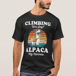 Camiseta Sobe, Diz Alpaca, O Alpinista Da Harness Rock