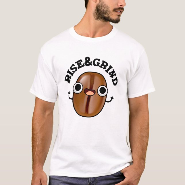 Camiseta Sobe E Engraçado Engraçado Café Bean (Frente)