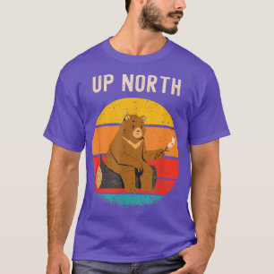 Camiseta Sobe o Urso de Acampamento Norte Retro Vintage Fun