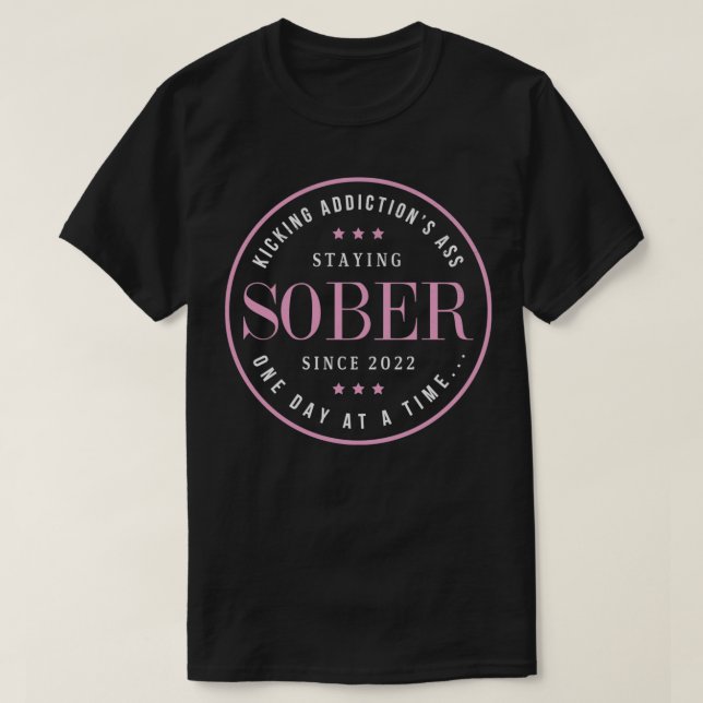 Camiseta Sober Desde 2022 Cotação de recuperação Sobriety p (Frente do Design)