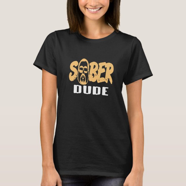 Camiseta Sober Dude Retro Sobriety Designs Presentes Premiu (Frente)