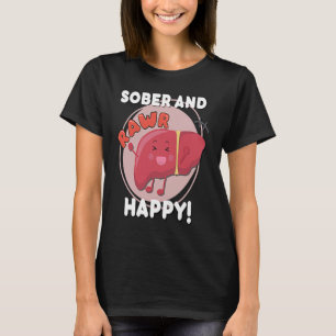 Camiseta Sober e Happy Liver Chibi Joy Recovery Anniversa