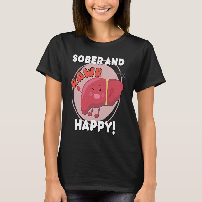 Camiseta Sober e Happy Liver Chibi Joy Recovery Anniversa (Frente)