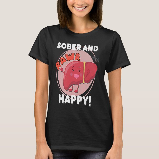 Camiseta Sober e Happy Liver Chibi Joy Recovery Anniversa (Frente)
