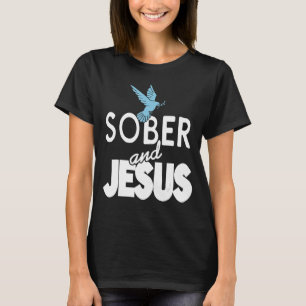 Camiseta Sober E Jesus Retro Christian Sobriety T-Shirt P