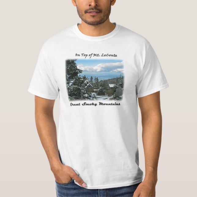 Camiseta Sobre a arte da foto do Mt. LeConte G/M (Frente)