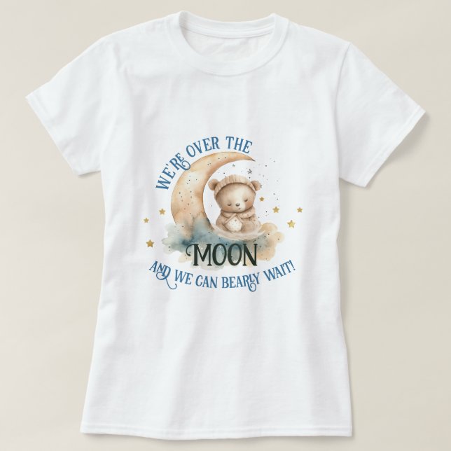 Camiseta Sobre O Chá Do Bebê Do Urso Da Lua (Frente do Design)