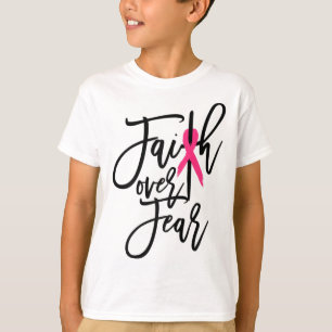 Camiseta Sobre o Medo Cruzar o Cancer Sensibilização Cristã