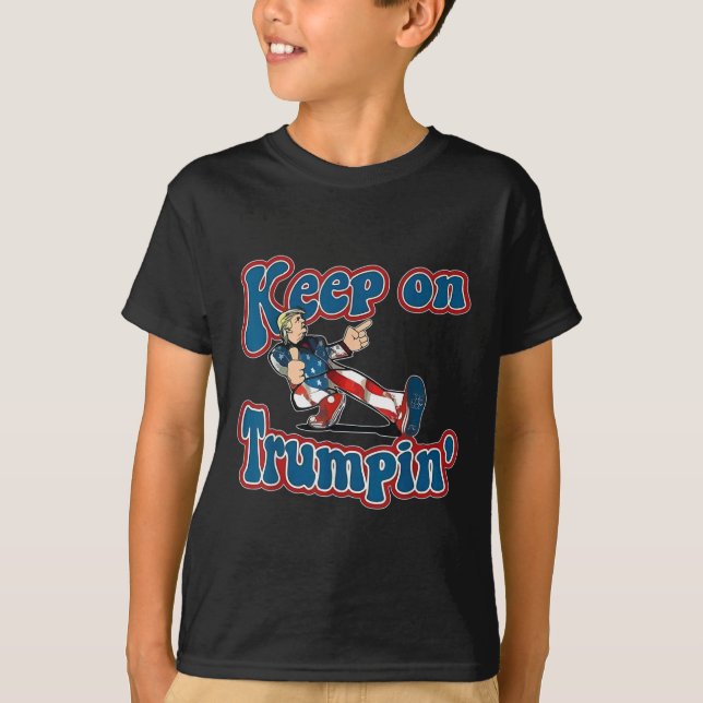 Camiseta Sobre Trumpin Trump Para O Presidente 2024 Dos Eua (Frente)