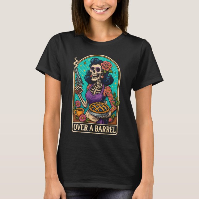 Camiseta Sobre um esqueleto de barril (Frente)